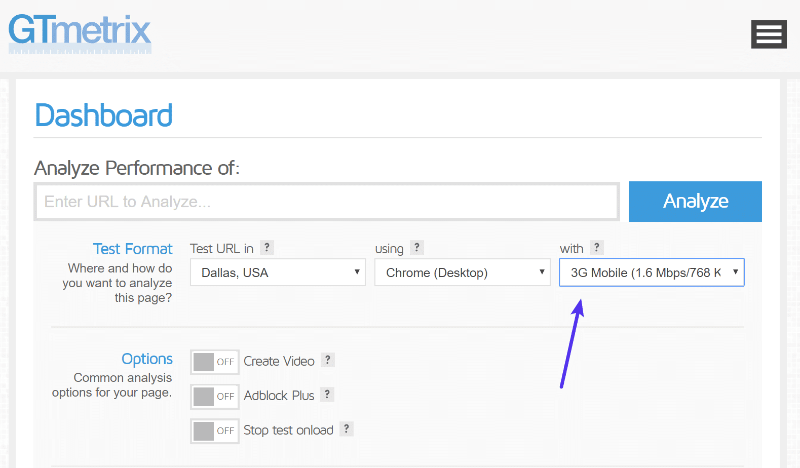 Teste a velocidade 3G com GTmetrix