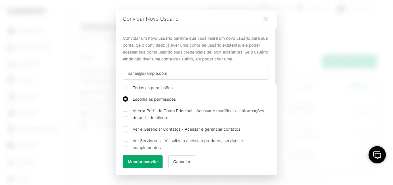 gerenciamento de acesso a conta Napleon