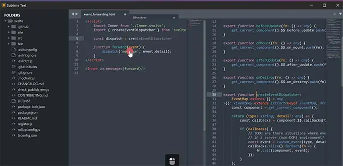 Arquivos de um site HTML abertos em um editor de código