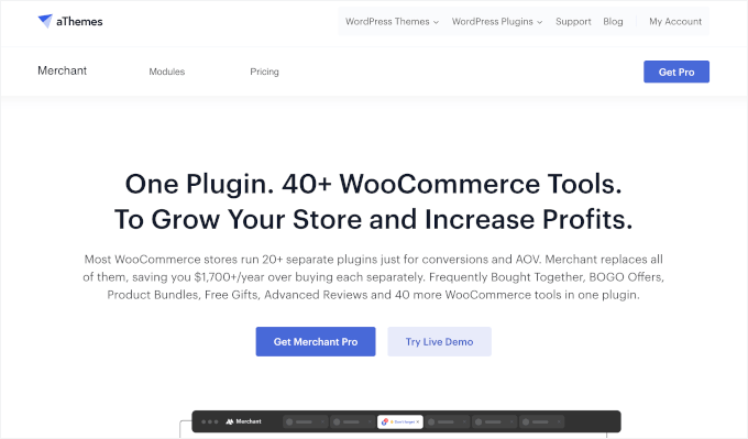 Site do plugin Merchant para WooCommerce
