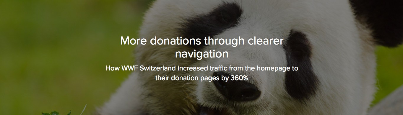 O WWF Suíça usou A/B para aumentar suas doações em 360%.