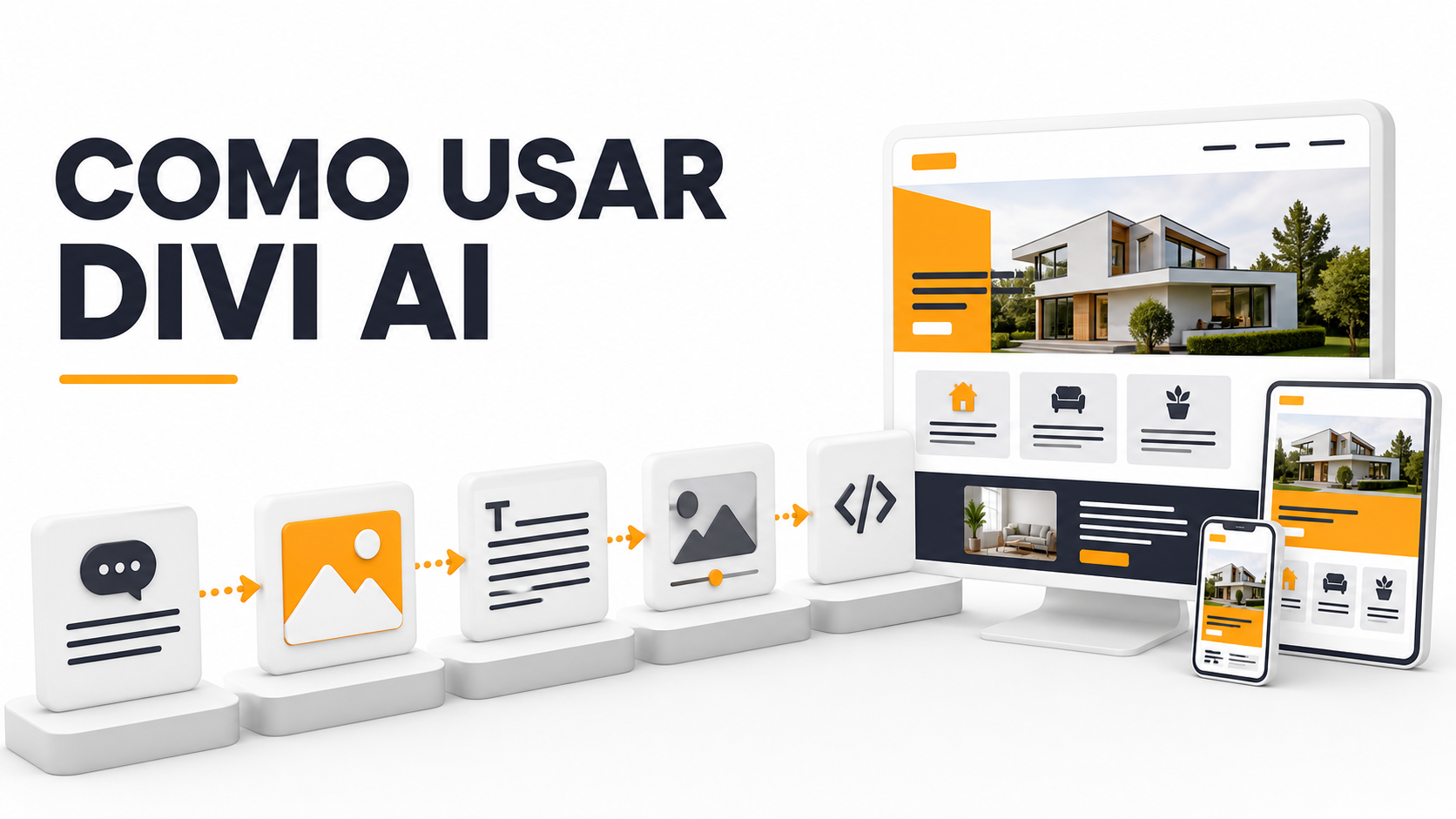 Como Usar O Divi Ai Tutorial visual mostrando como usar o Divi AI passo a passo